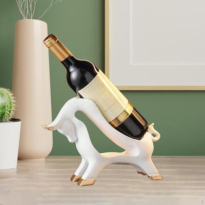Regal Kuh Skulptur Flaschenständer Figur Desktop Ornament für Eingang Esszimmertisch Wohnzimmer