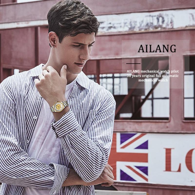 AILANG Neue Mechanische Skelett Automatik Uhr Business Mode Herrenuhr