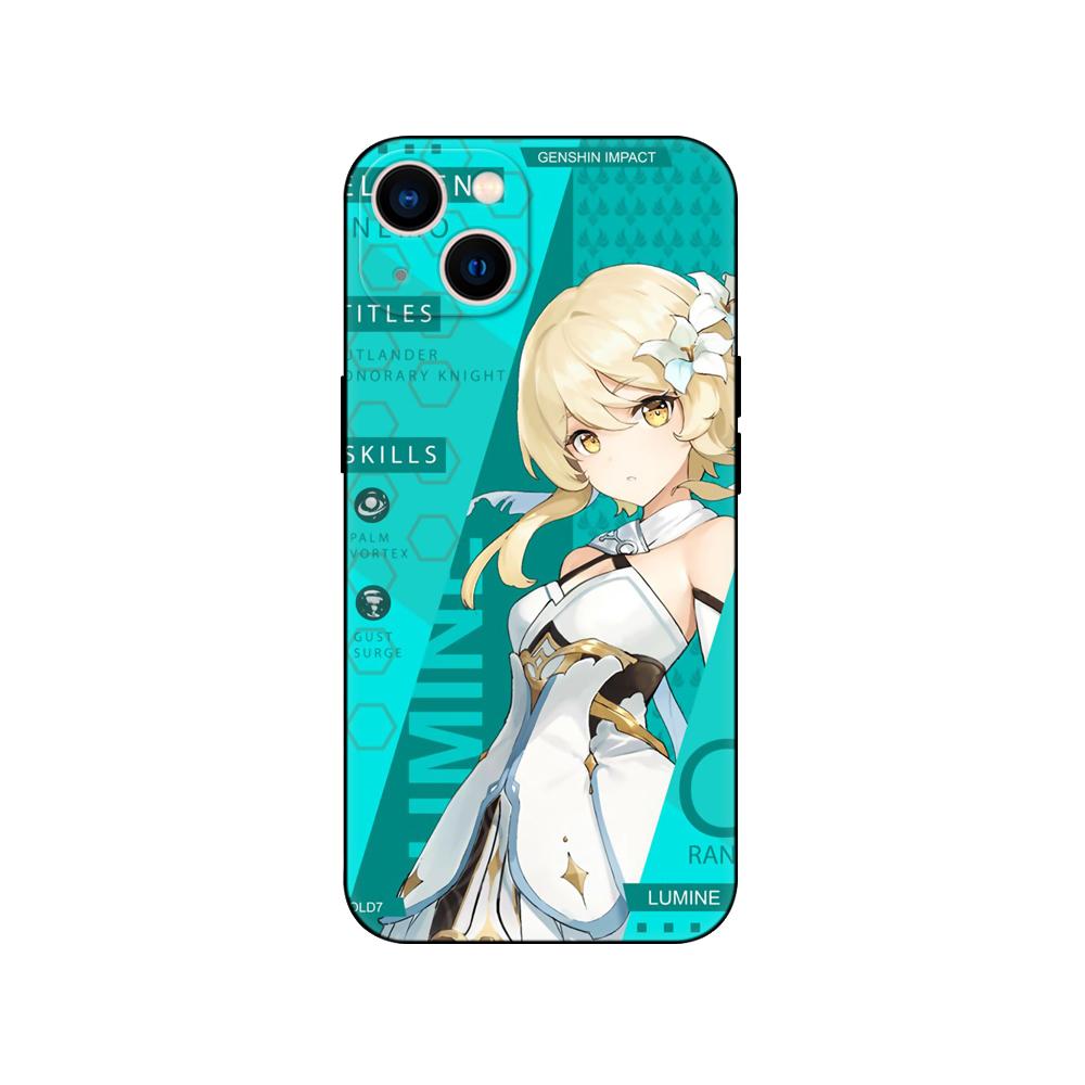 Black Tpu Case For OPPO A16 A16S A55 A94 F17 F19 Pro Reno 4 5 Lite 6 4G 5G Genshin Impact Girls