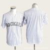 Unisex Plain White Baseball Jersey Rocky Mountains Fan Style Lightweight Sport Top