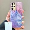 Luxury Laser Silver Butterfly Texture Phone Case for Samsung Galaxy S25 S24 S23 S22 S21 FE Plus Ultra Shell Silicone Back Cover