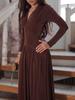European & American Women's Elegant Long-Sleeved Velvet Dress - Shiny, Waist-Cinching Winter Fashion