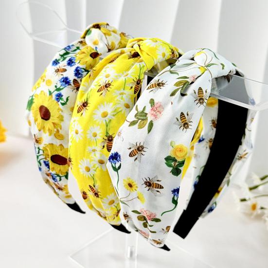 Hairband  Flower Printed Knotted Cloth Head Band Fashion Wide Hairbands Non Slip Hair Accessories for Women and Girls