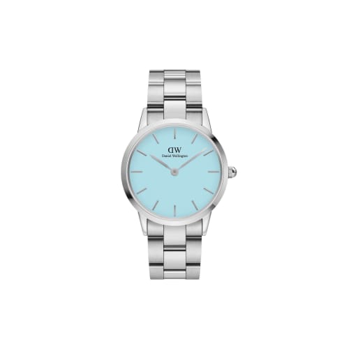[Official Limited Edition/2-Year Warranty/Limited Edition] Daniel Wellington DW Iconic Link Pastel Capri Watch for Men and Women, 36mm, Blue Dial, Sil