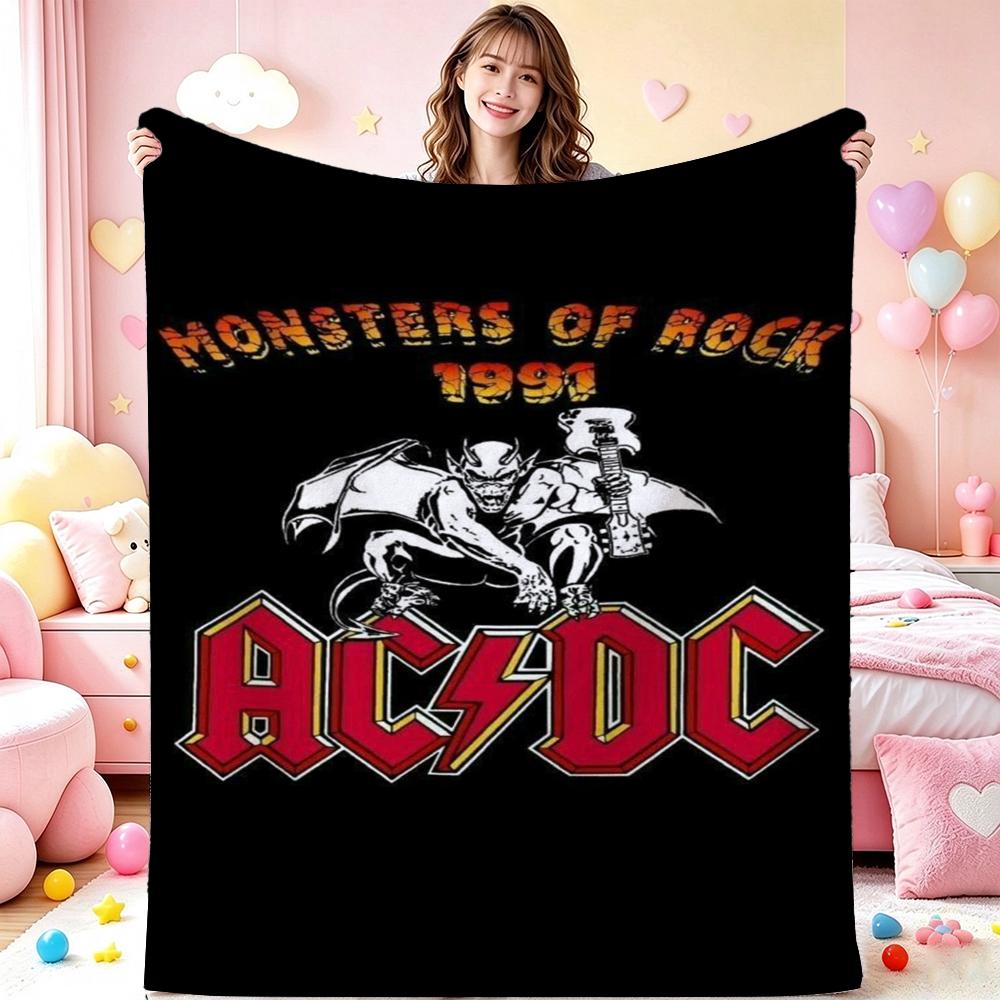 Angus Young Rock Guitar Blanket Camping Trip Soft And Comfortable Office Rest Blanket Bedroom Outdoor Plush Blanket