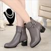 Women boots women genuine leather boots Genuine Leather high heeled ankle boots thick wool winter snow boots  free shipping