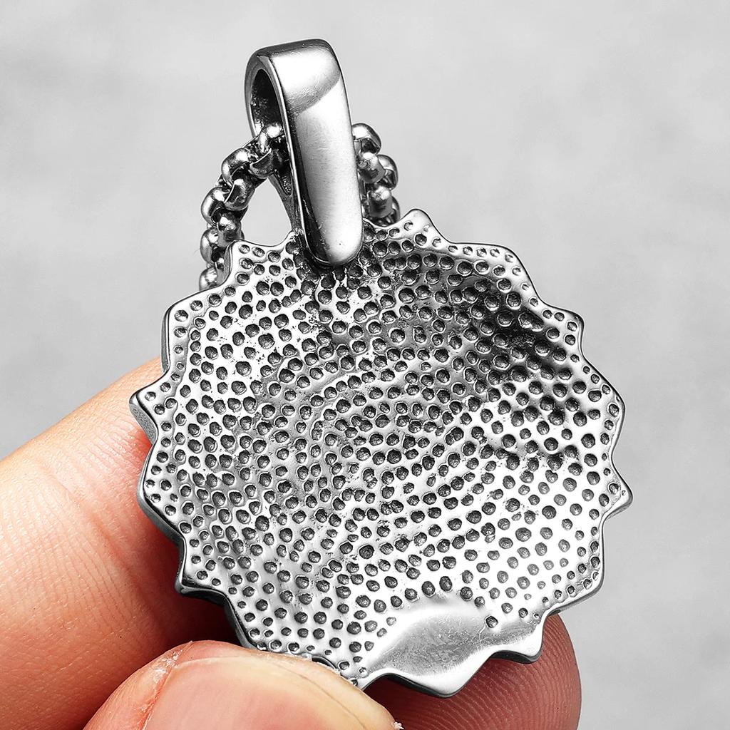 Buddhism Mandala Flower Amulet Men Necklaces Stainless Steel Pendants Chains Women Jewelry Cool Male Accessories Gifts