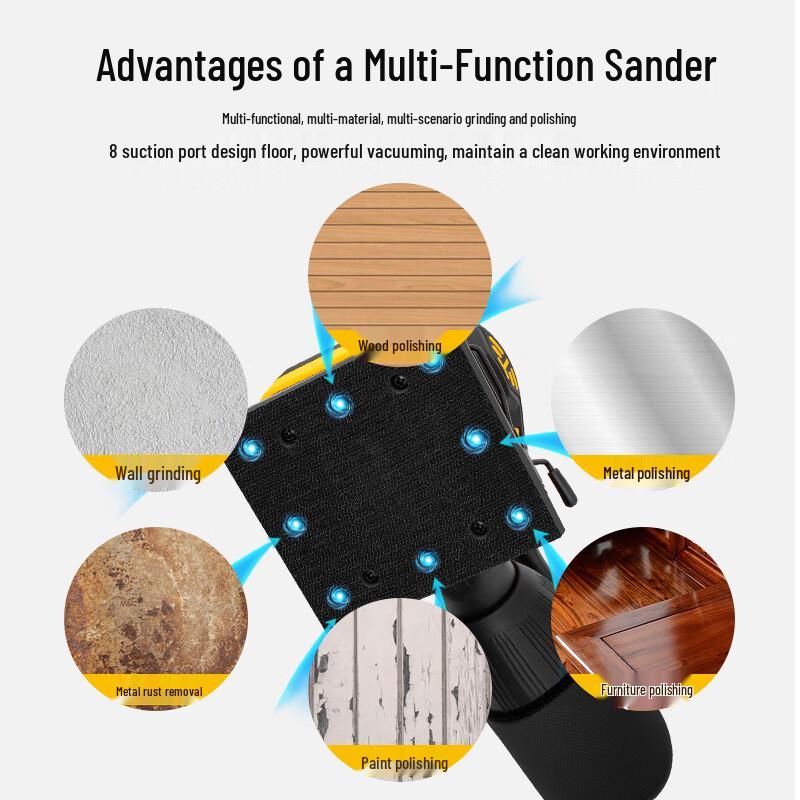 Tianqi Rui Industrial 6-Speed Adjustable Square Sander CN plug (adapter included)