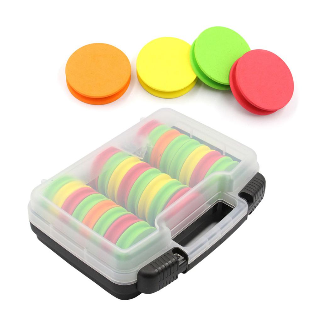 24Pcs Round Fishing Line Foam Spools Winding Board with Fishing Tackle Box Fishing Line Holders Storage Organizer