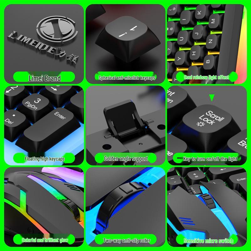 Russian Arabic Wired Luminous Gaming Keyboard & Mouse Set