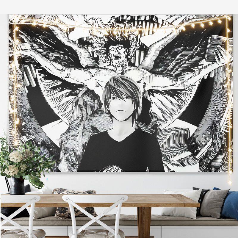 Neues japanisches Anime Death Note Druck Wandteppich Wandbehang Poster Schlafzimmer Hintergrund Wandkunst Heimdekoration