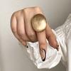 Fashion Elastic Rope Adjustable Rings for Women Men Irregular Geometric Matte Chunky Gold Color Finger Ring Charm Jewelry
