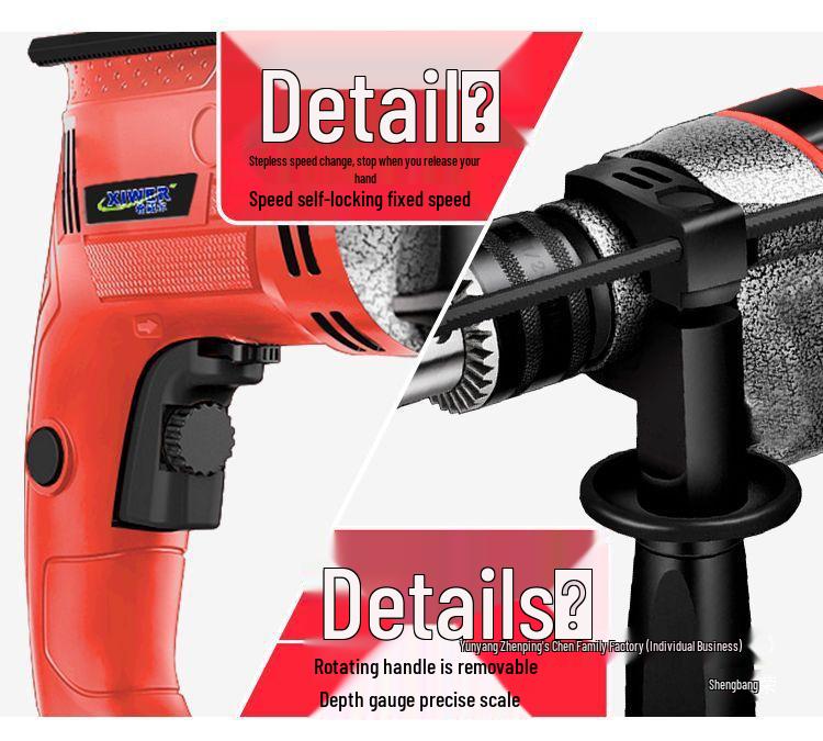 Electric Hand Drill Set with Drill Bits for Woodworking & Household Tasks