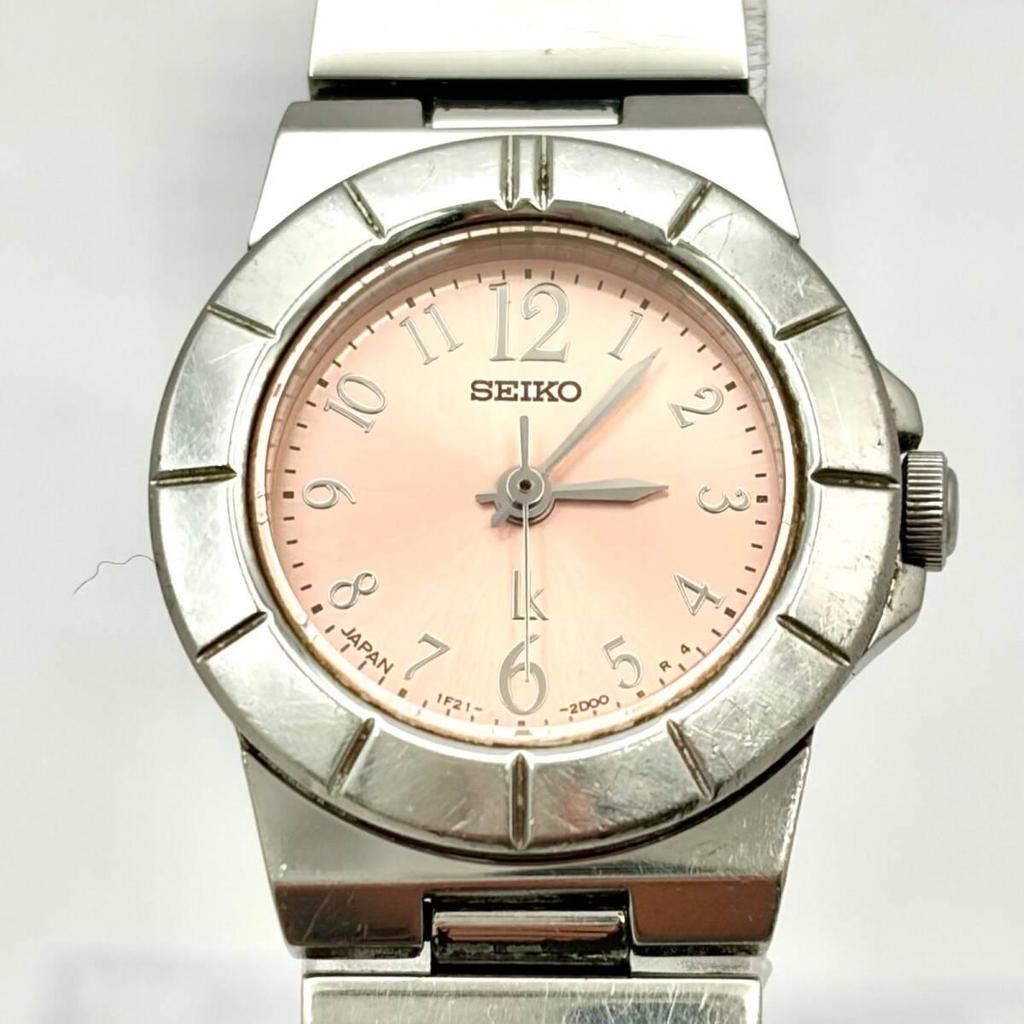 [New Battery] SEIKO Lk Rukia Ladies Watch Pink Silver 1F21-0L90 451432