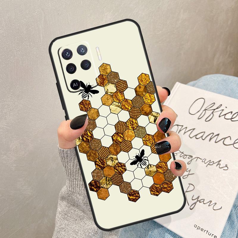 

Honeycomb Honey Bee Case For Oppo A57 A17 A77 A18 A38 A58 A78 A98 A74 A54 A94 A80 A60 A40 A96 A76 A16 A15 A5 Pro OPPO A17