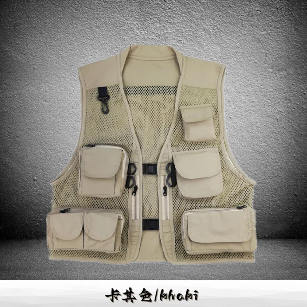 BEPAN Outdoor Leisure Sports Fishing Vest Mesh Breathable Vest Outdoor Mountaineering Multi Pocket Vest