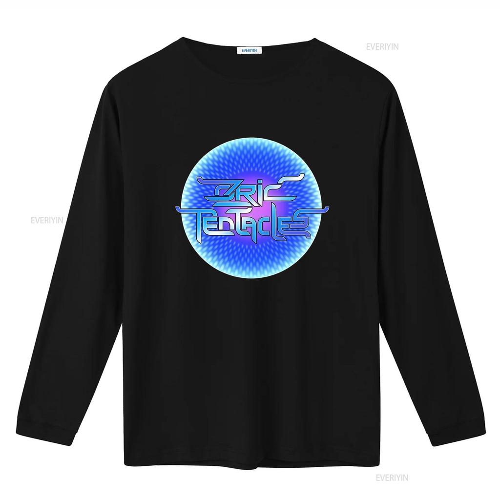 Ozric Tentacles Logo a Bolle Maglietta Nera Nuovo Merchandising Ufficiale della Band vintage Lavata streetwear Versatile Casual Elasticizzata