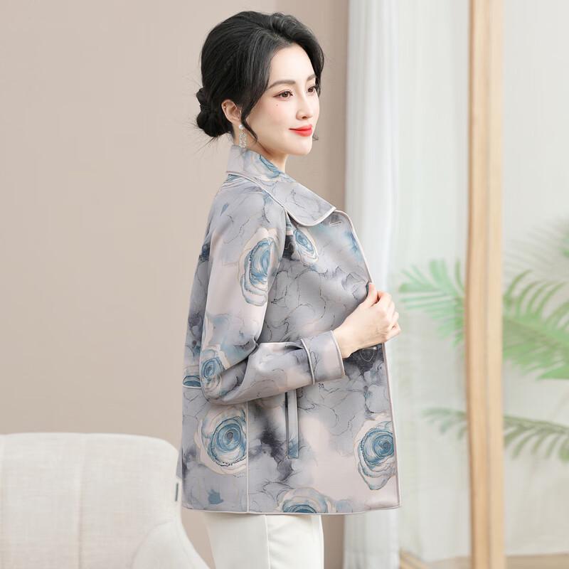 YUZHAOLIN Mid-Aged Women's Chinese Style Printed Jacket
