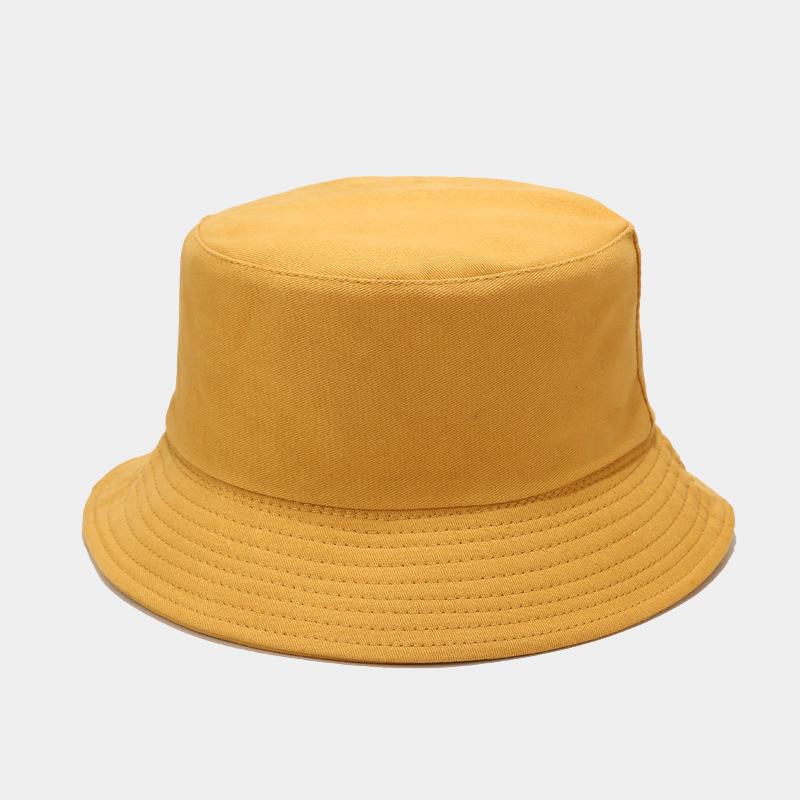 European and American New Solid Color Light Board Double-sided Bucket Hat Outdoor Sunscreen Simple Sun Hat Foldable Basin Hat