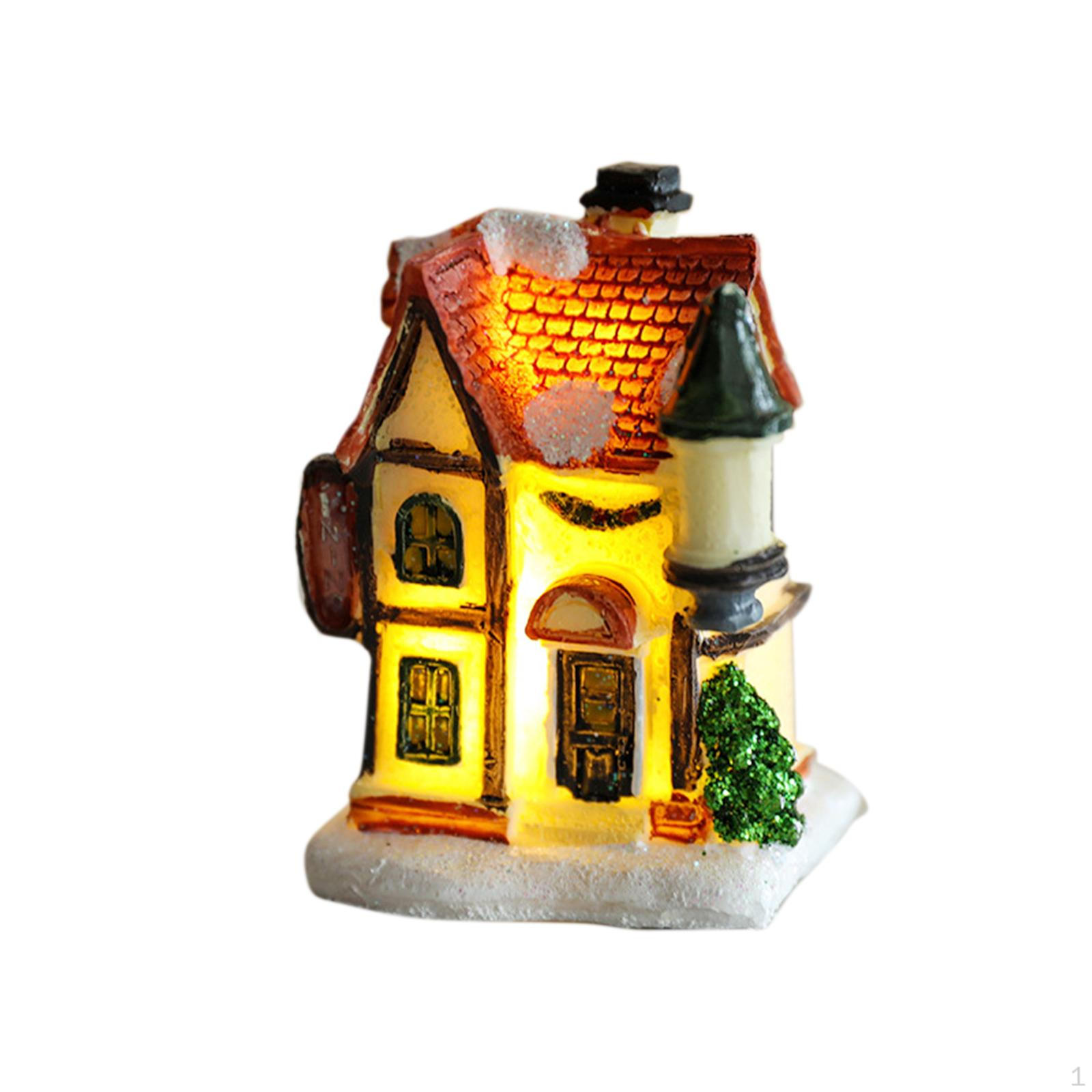 

Рождественская сцена, небольшое освещенное украшение для дома, статуэтка для сада фей, декоративная с теплым светом для Style C