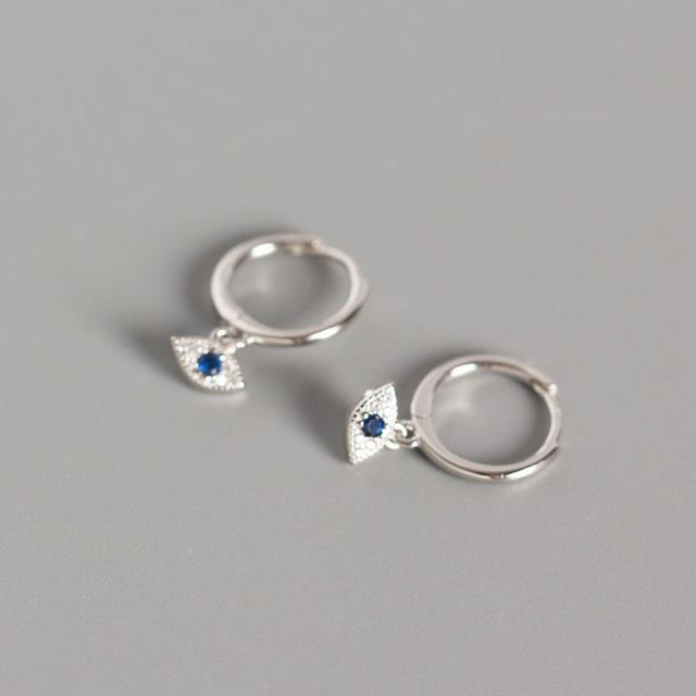 

Маленькие серьги-кольца ANENJERY Eyes для женщин и девочек, простые модные круглые серьги серебряный