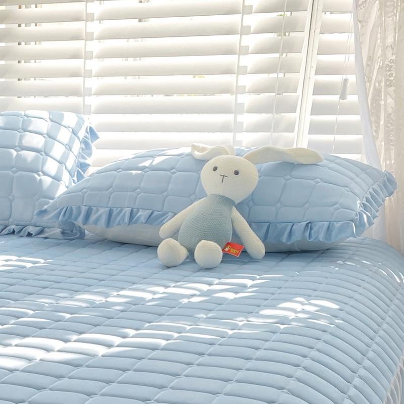 1/2pc Natural Latex Thickened Cooling Pillowcase Korean Style Ruffled Summer Pillow Cases Solid Ice Silk Breathable Pillow Cover