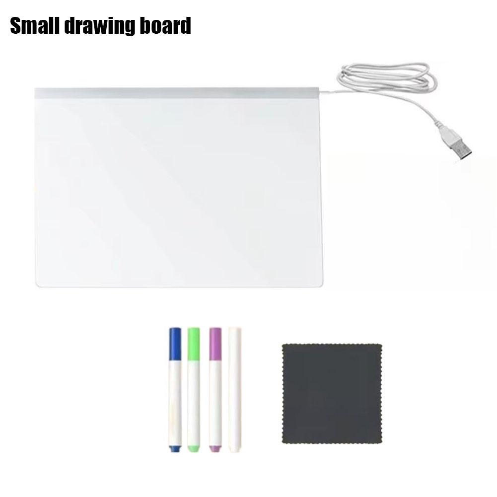 LED Note Board Night Light With Colorful Pens DIY Acrylic Message Board Erasable Painting Drawing Board For Kids Birthday Gift