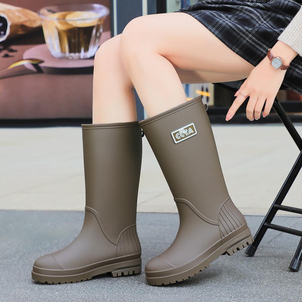 Fashion rain shoes women's platform versatile medium tube rain boots non-slip and wear-resistant women's work adult water shoes
