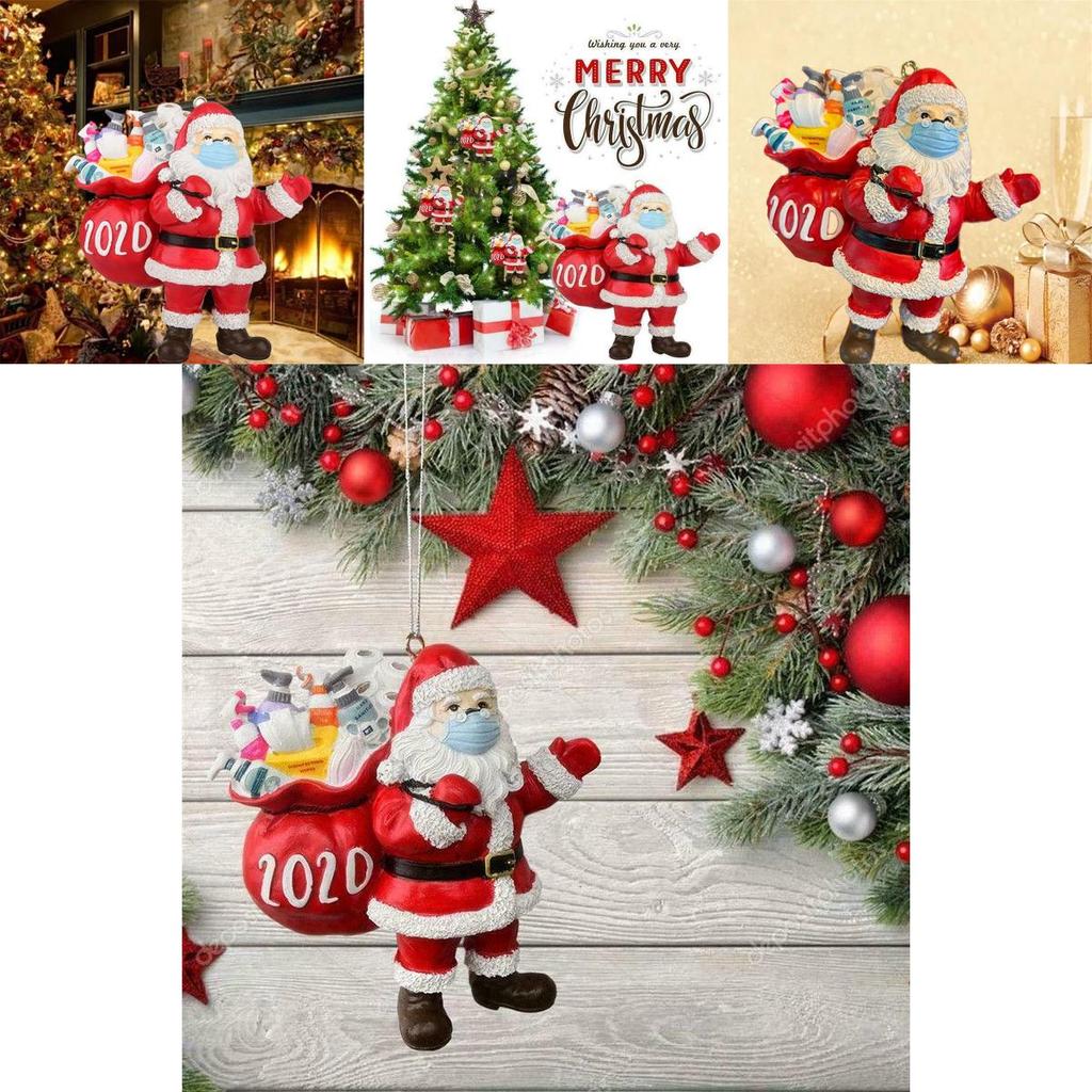 Ornaments Christmas Tree Santa Claus Wearing Mask Hanging Decor Creative Gift