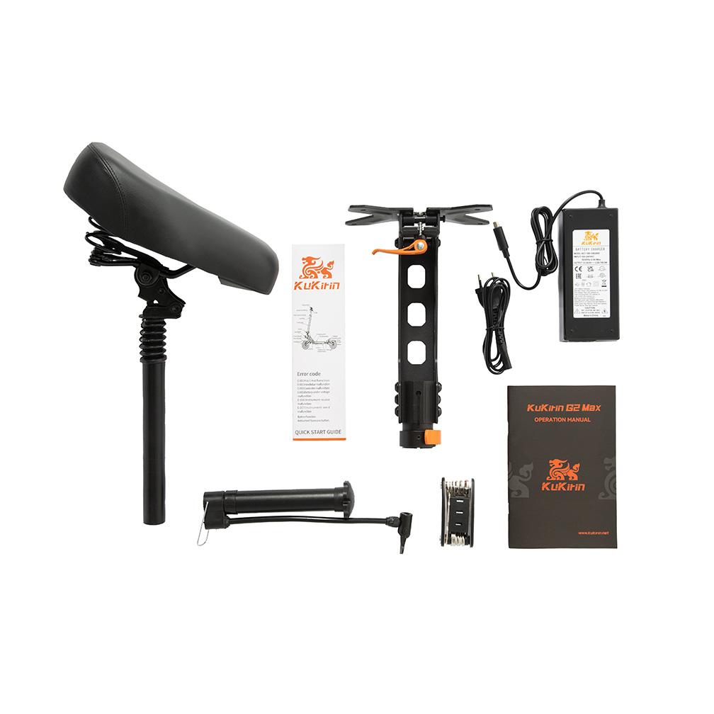 Kukirin GII Max Stadselsparkcykel 1000W 48V 20,8Ah, 55km/h Snabb Pendlar E-sparkcykel med Säte, Bekväm för Alla Åldrar