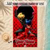 Beach TowelMiraculous Ladybug Custom Name Text Personalized Soft Towel for Beach Pool Indoor Home Decor Gift