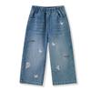 Girl's Embroidered Butterfly Straight-Leg Jeans