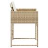 Vidaxl Garden Chairs With Cushions, 4 Pcs, Beige, Poly Rattan