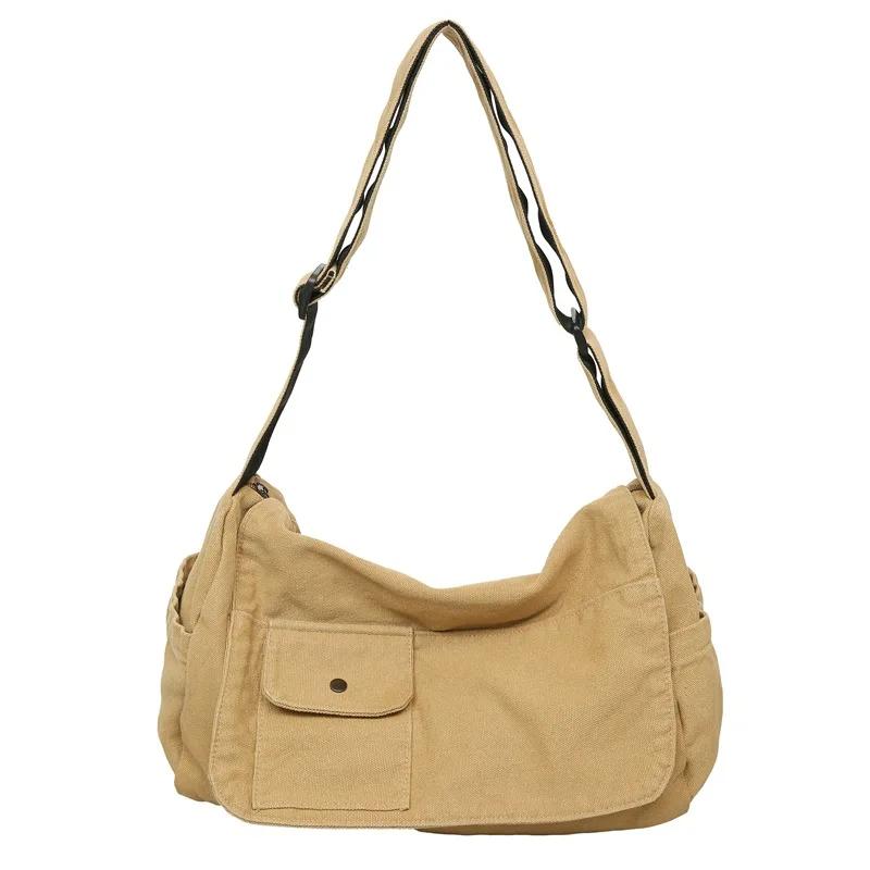 

Japanese Messenger Bag Fashionable Simple Versatile Large-capacity Tote Bag Retro Canvas Messenger Bag Unisex Sports Travel Bag