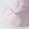 Princess Lace Trim Empty Top Hat for 3-8 Years Old Girls Spring Summer Sun Protection Cotton Linen Cord Fisherman Hat