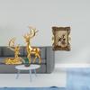 Elegant Resin Deer Figurines And Vintage Ornate Photo Frame Collection for Living Room Tabletop