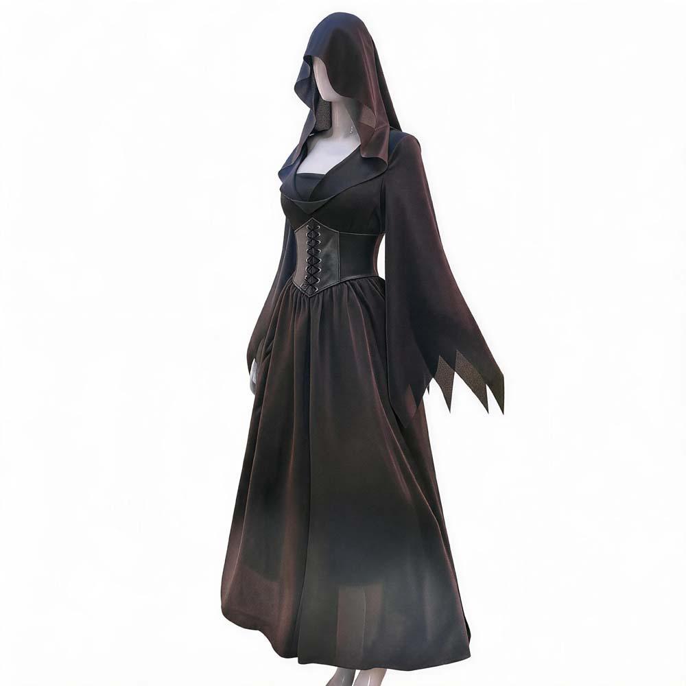 Medieval Vampire Queen Cosplay Costume Dress for Women Halloween Gothic Princess Gown Renaissance Dark Vintage Long Dress