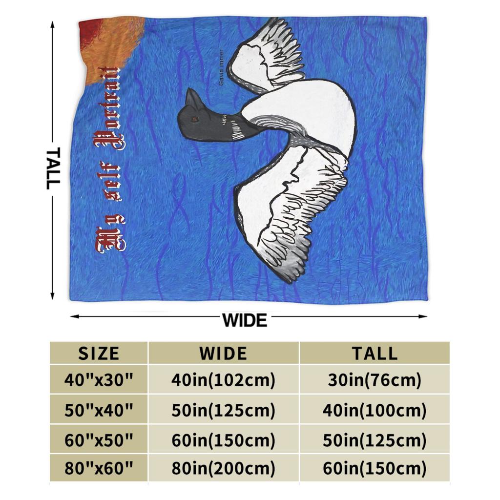 Heated Rivalry My self Portrait common loon  Knitted Blanket Coral Fleece Plush  Lightweight Thin Throw Blanket for Bed Bed Rug