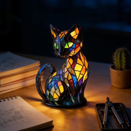 3D Rainbow Pony LED Night Light Handmade Resin Dog Lamp USB-Powered Ambient Lighting for Bedroom Desk Energy-Saving Gift for Pet Lovers & Home Decor