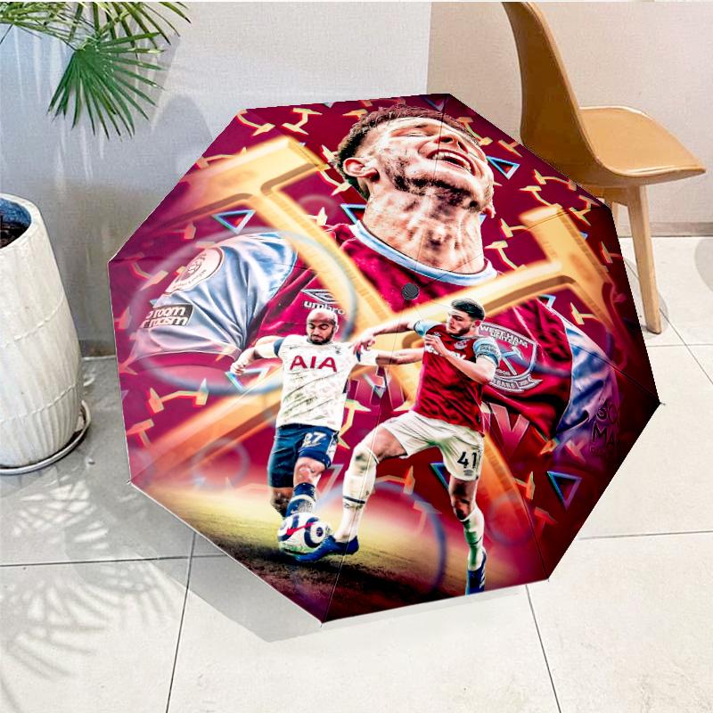 hammer Football Printed Automatic Umbrella, 8-Frame for Travel, camping, Casual Umbrella, Essential Gift for  for family and friends