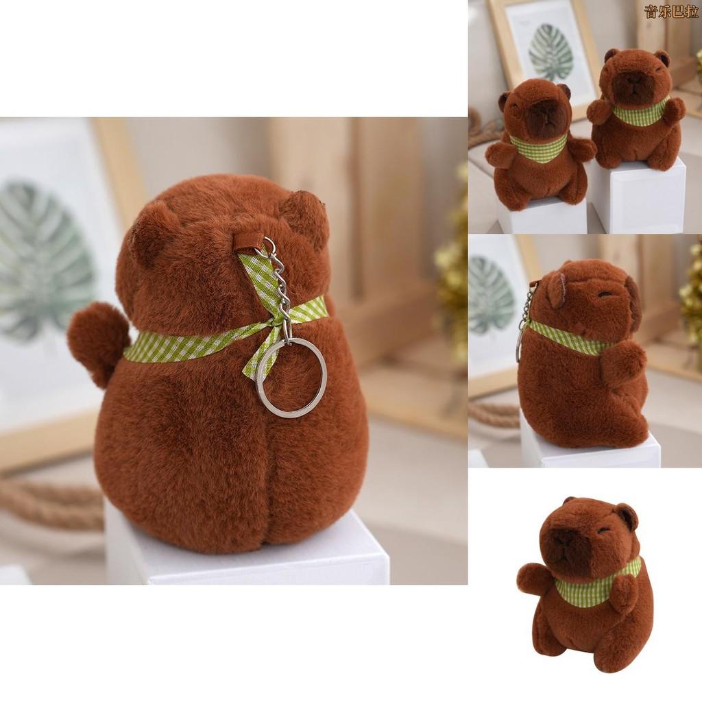 Adorable Brown Capybara Plush Keychain Cute Buddhist Robe Keyring For Girls Gifts