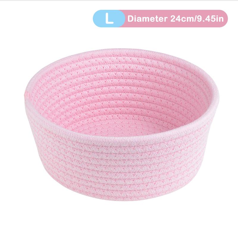 Handmade Woven Cotton Rope Woven Storage Box Basket Desktop Organizer Sundries Toys Comestics Keys Snacks Sundries Organizer