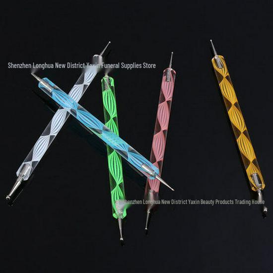 5-Piece Double-Ended Crystal Spiral Dotting Nail Art Set