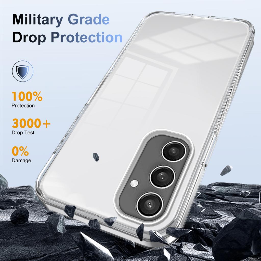 For Samsung Galaxy S24 Clear Phone Case TPU PC Anti-Slip Drop-Proof Back Cover