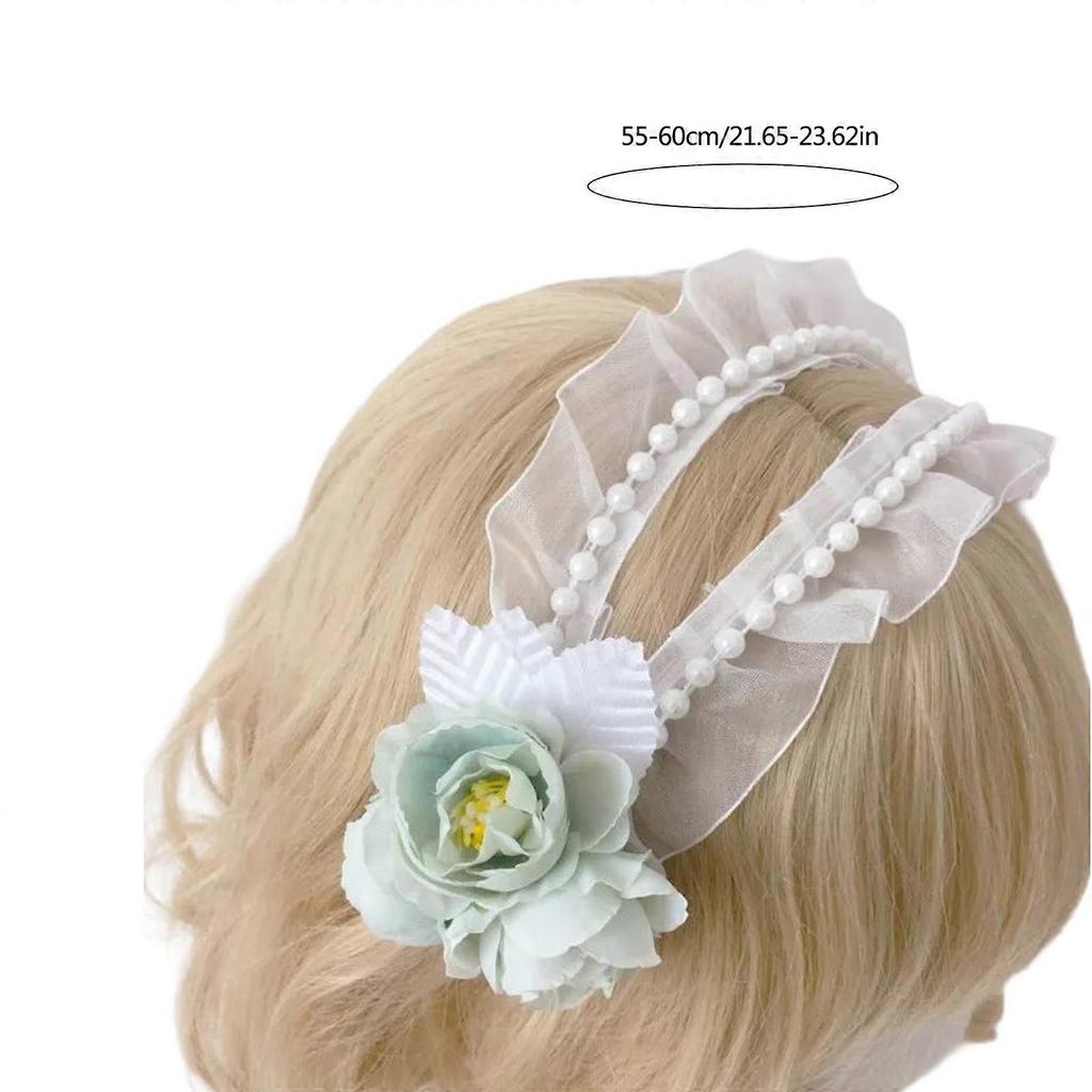 Cute Hair Accessory Hairband Lace Flower Hairpieces Hairpieces Elegant Cosplay Headbands for Parties and Weddings  Yellow