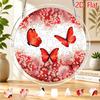 2D Flat, 2D Flat Acrylic Sun Catcher, Red Hibiscus and Red Butterfly Themed Sun Catcher, Home and Garden Decor, Gift for Christmas, Thanksgiving, Anni