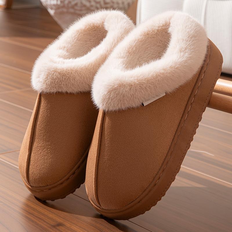 Autumn and Winter Cotton Slippers Indoor Thick Bottom Non-slip Warm Plush New Home Winter Couple Cotton Mop