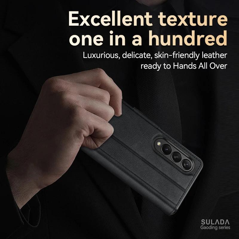 Shockproof Full Cover Leather Case for Samsung Galaxy Z Fold 4 3 Fold4 Fold3 5G Fold5 Fold2 Fold 5 2 Card Pocket Phone Cover