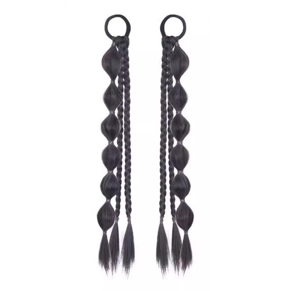 2pcs Double Ponytail Sweet Twisted Pigtails Hairpiece Lantern Braided Ponytails  Daily