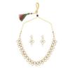 Juego de collar tradicional Kundan y perlas en tono dorado para mujer